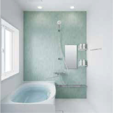 50%offのラベルと浴室