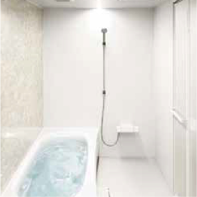 35%offのラベルと浴室