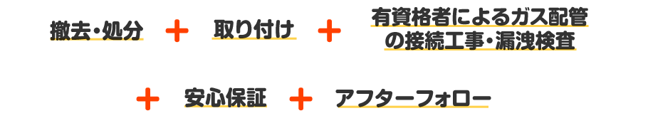 撤去・取り付け・工事・安心保障