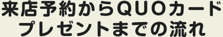 来店予約からQUOプレゼントまでの流れ